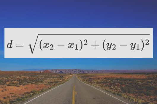 distance formula and road into the distance